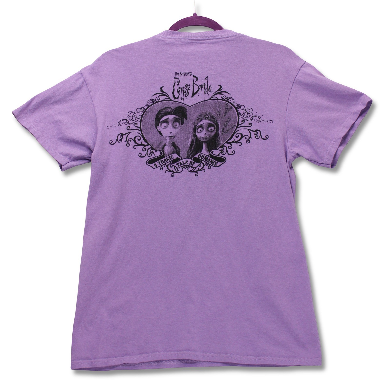 Hybrid Corpse Bride Tim Burton Movie Graphic Tee Women Size S Purple Excellent - Image 2