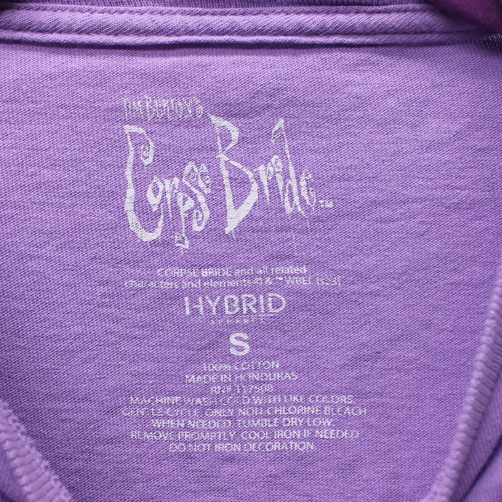 Hybrid Corpse Bride Tim Burton Movie Graphic Tee Women Size S Purple Excellent - Image 3