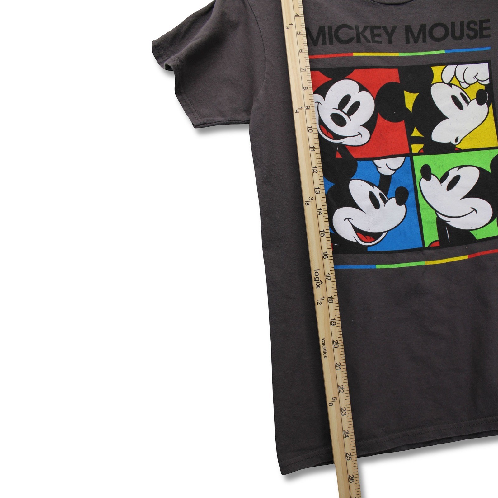 Disney Mickey Mouse Pop Art Graphic T-Shirt Womens Medium Gray Excellent - Image 4