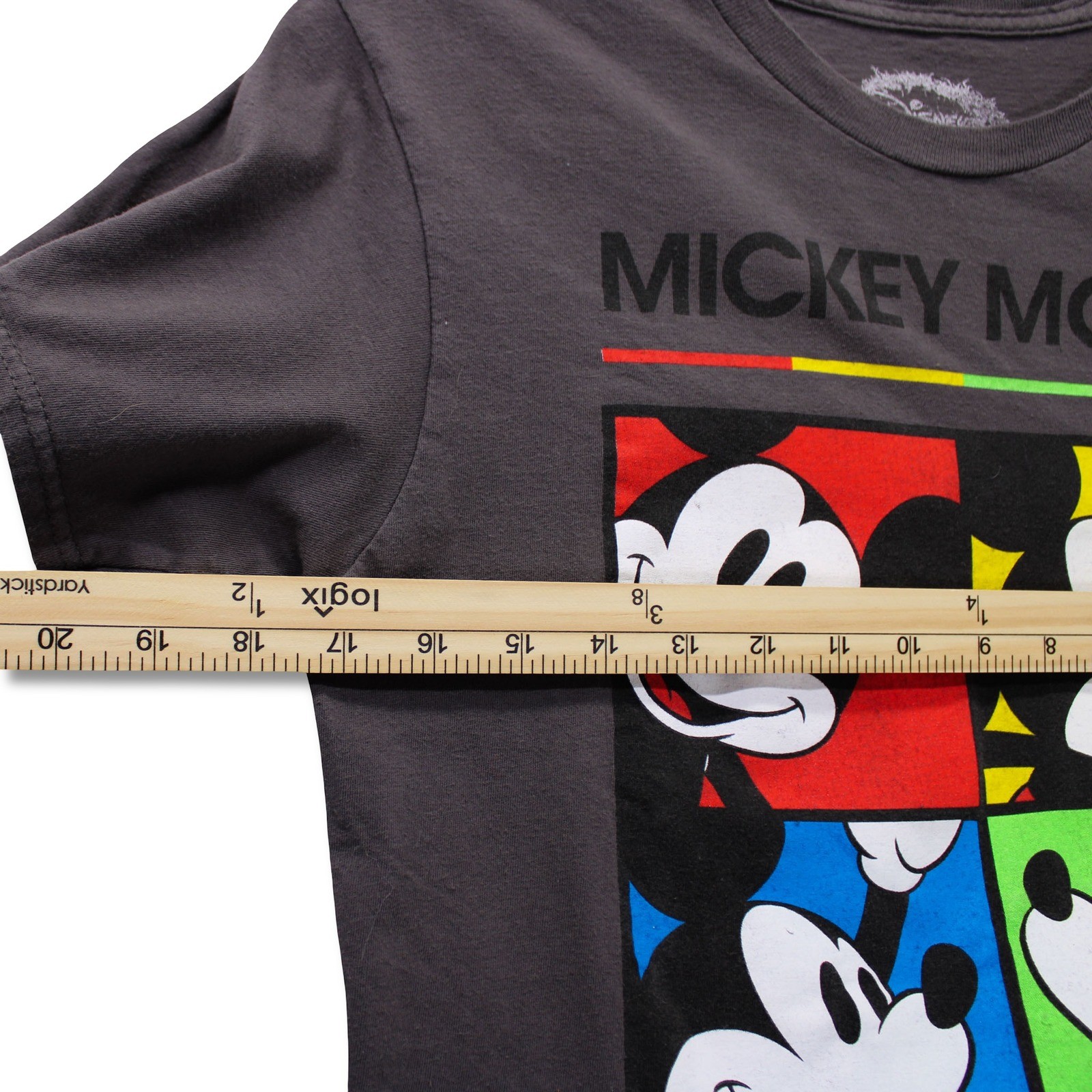 Disney Mickey Mouse Pop Art Graphic T-Shirt Womens Medium Gray Excellent - Image 5