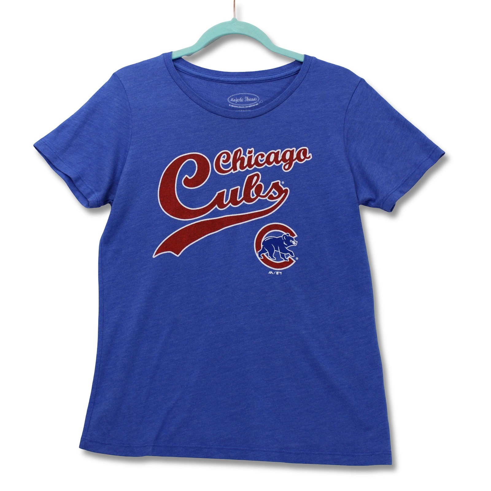 Majestic Threads Chicago Cubs T-Shirt Mens XL Blue MLB Baseball Excellent