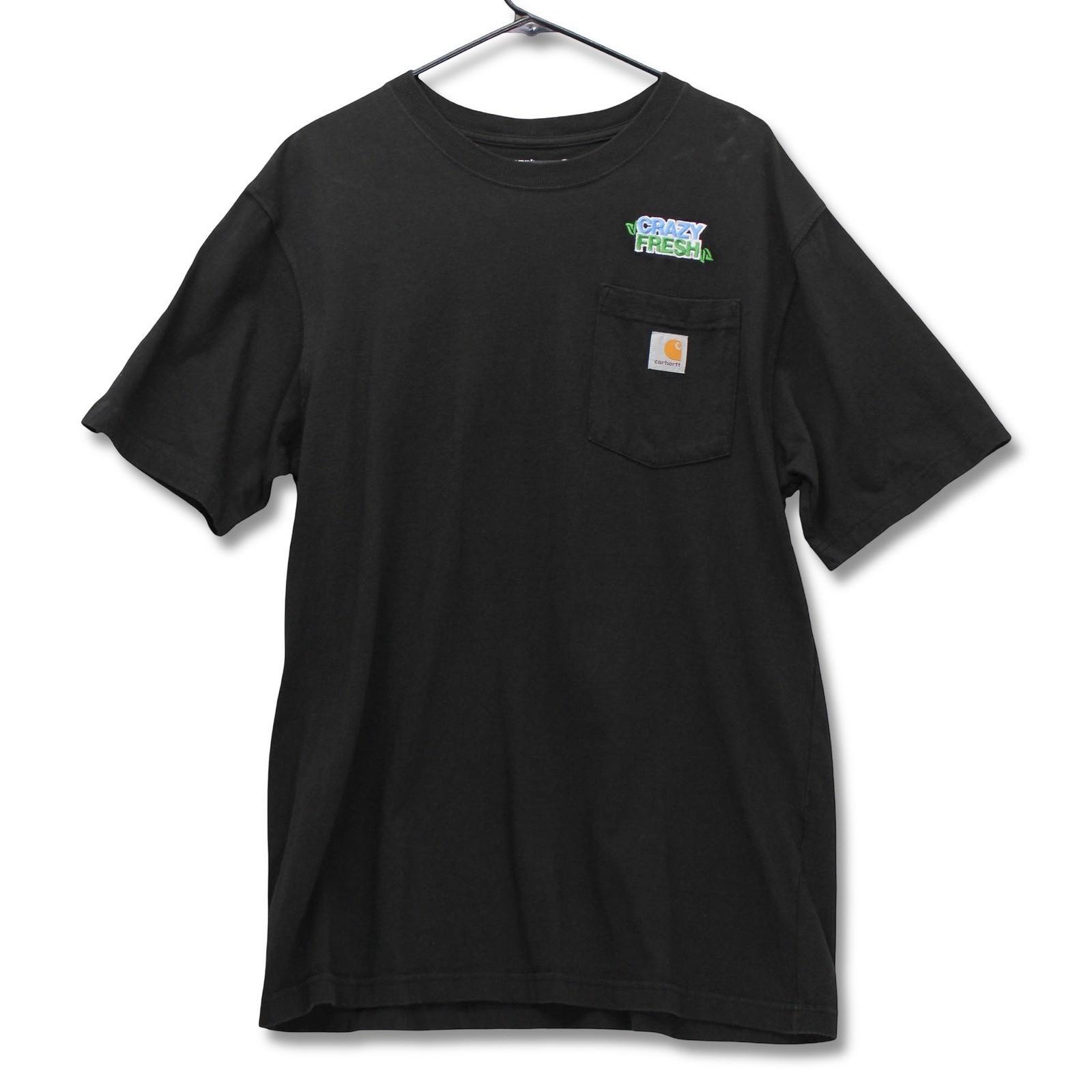 Carhartt Crazy Fresh Graphic Pocket T-Shirt Mens Medium Black Loose Fit