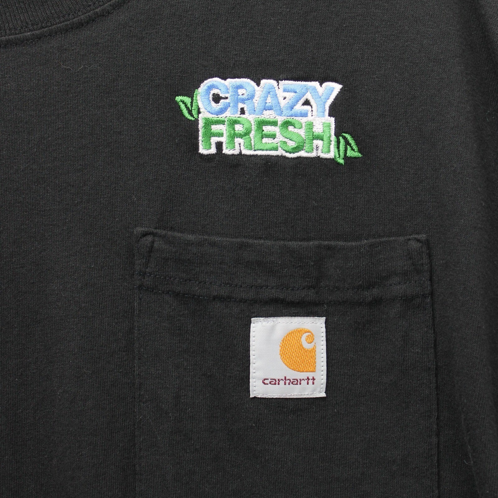 Carhartt Crazy Fresh Graphic Pocket T-Shirt Mens Medium Black Loose Fit - Image 3