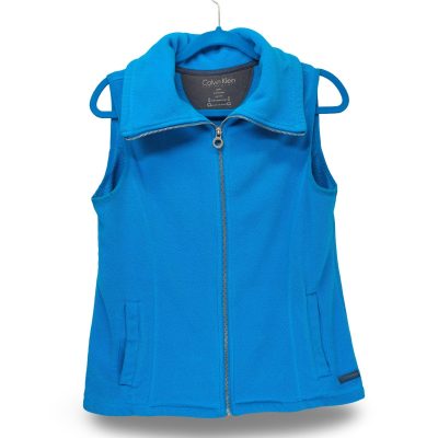 Calvin Klein Performance Fleece Vest Womens Small Blue Full Zip Excellent
