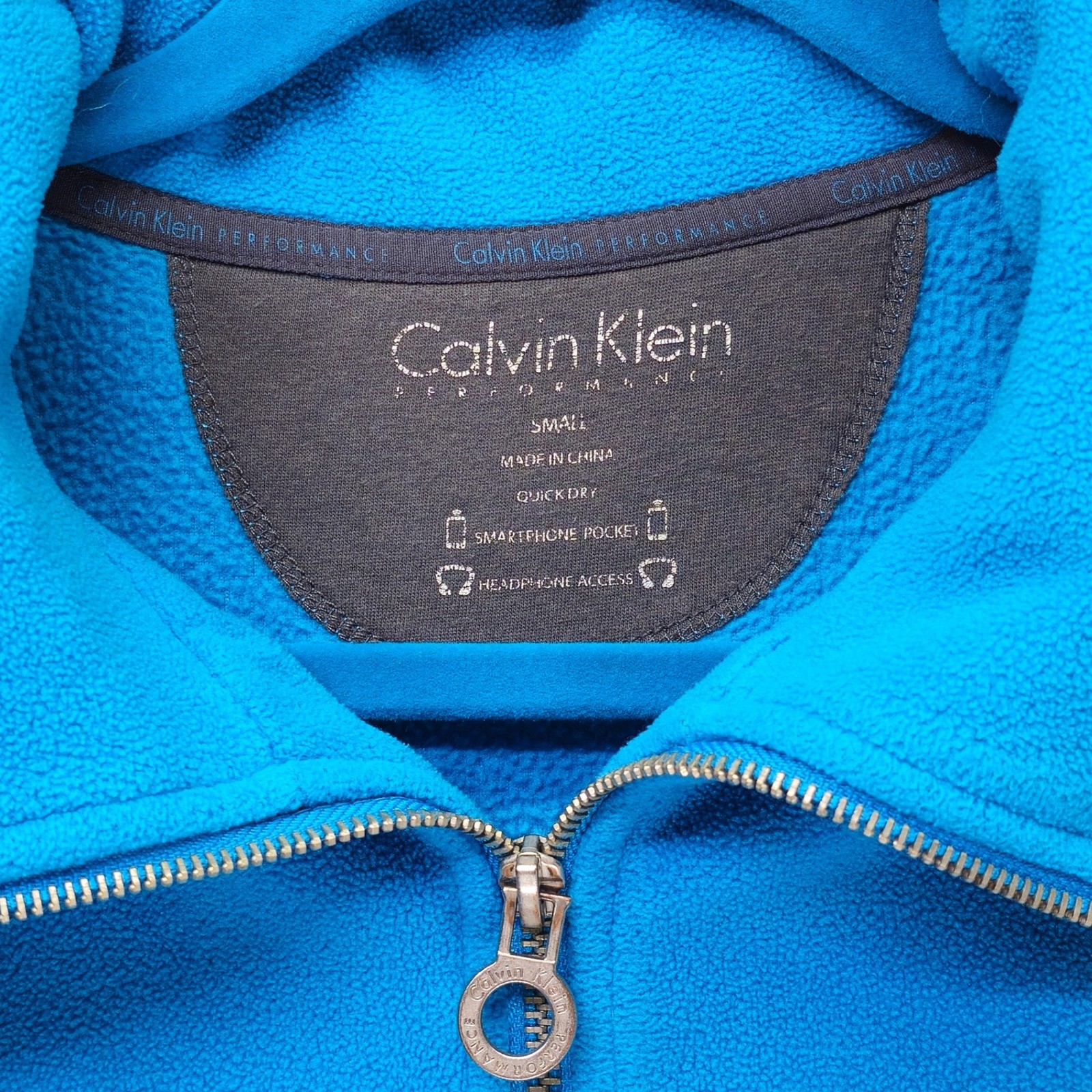Calvin Klein Performance Fleece Vest Womens Small Blue Full Zip Excellent - Image 3