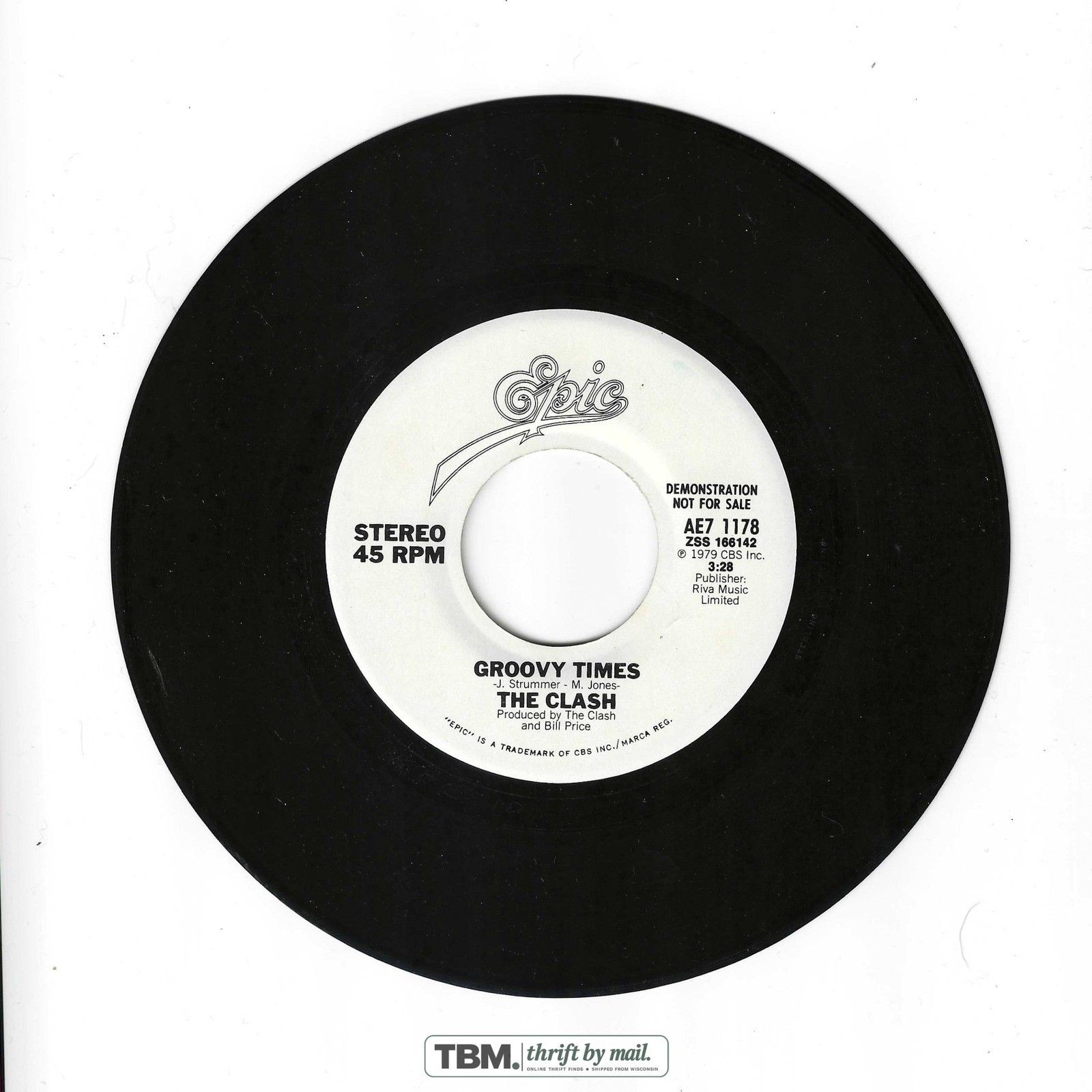 The Clash Groovy Times 7" Vinyl Single 45 RPM Black - Image 2