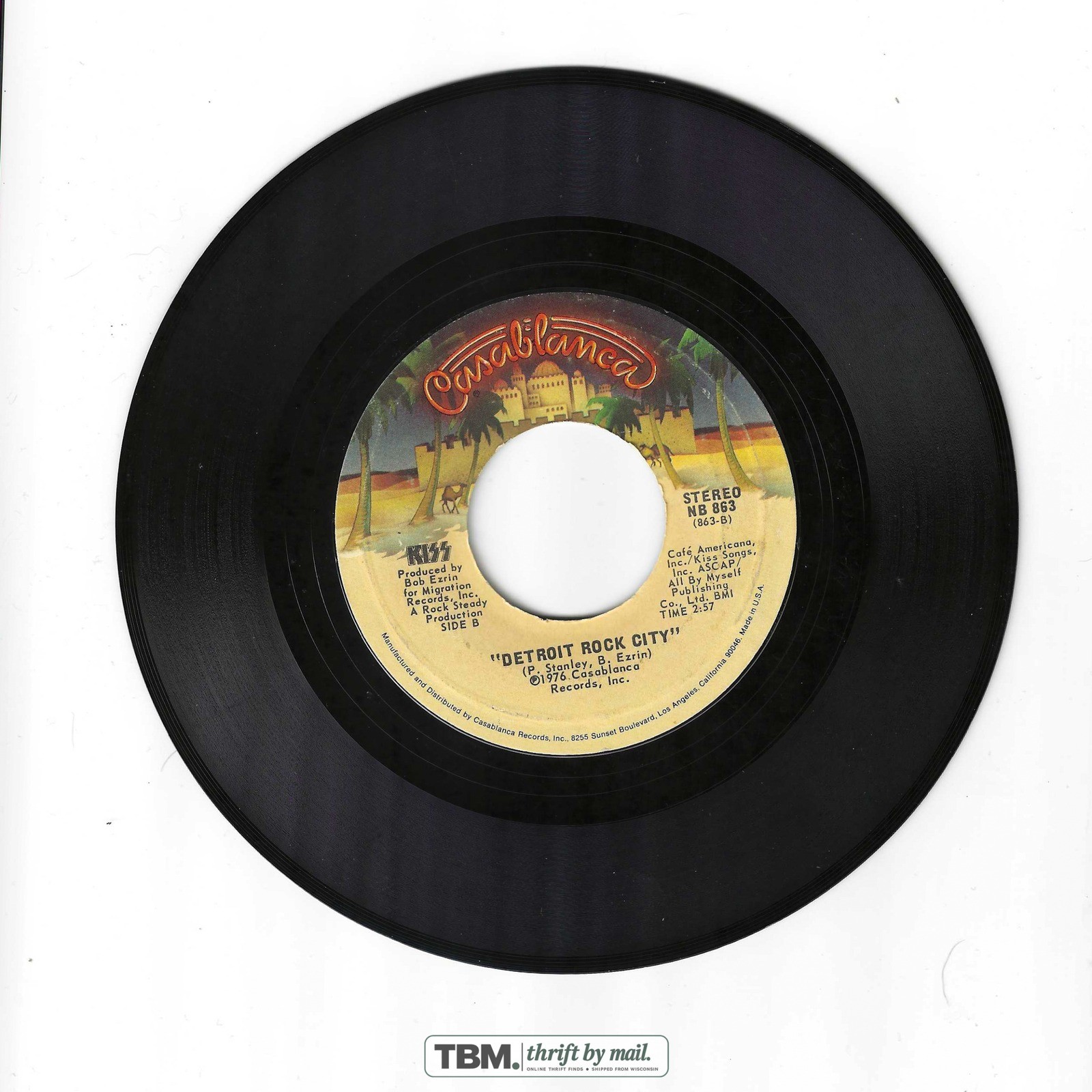 KISS Detroit Rock City Beth 7" Vinyl Single 45 RPM Black Good - Image 2
