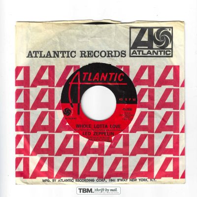Led Zeppelin Vinyl Record 7" Single Whole Lotta Love Black