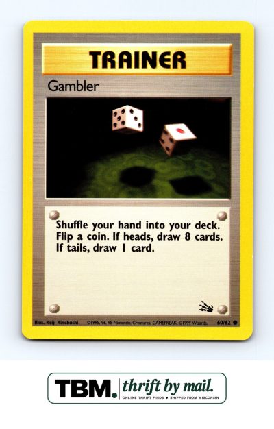 1999 Pokemon Fossil #60/62 Gambler