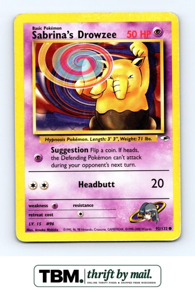 2000 Pokemon Gym Heroes #092/132 Sabrina's Drowzee