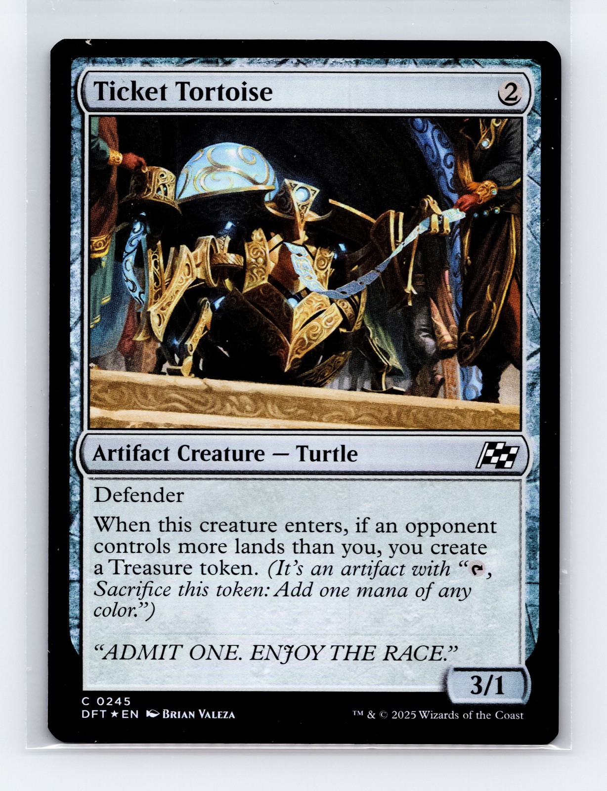 Magic: The Gathering Aetherdrift #245 Ticket Tortoise Foil