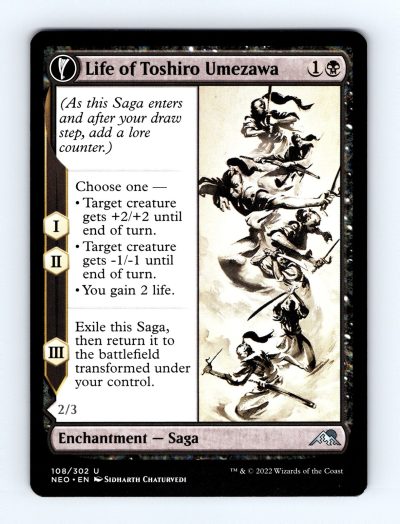 2022 Magic the Gathering Kamigawa: Neon Dynasty #108 Life of Toshiro Umezawa