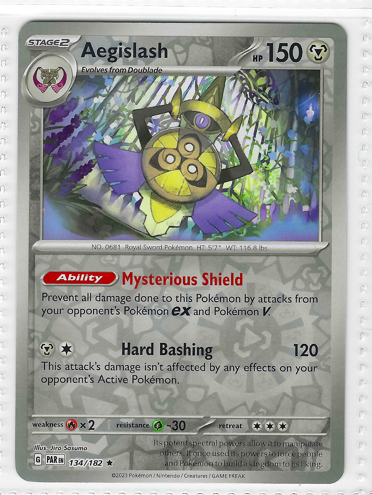 Aegislash 134/182 Paldean Fates 2023 Pokémon TCG Reverse Holo