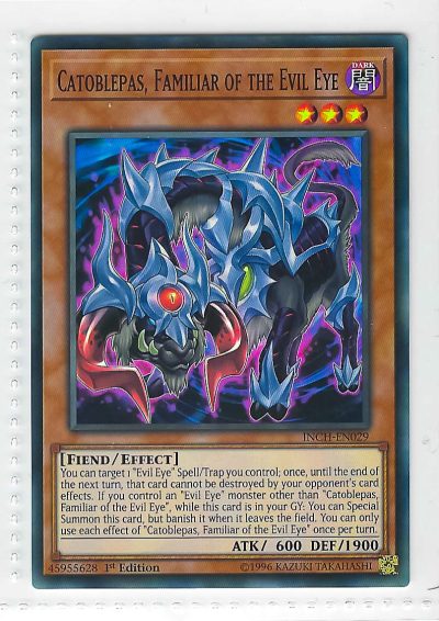 Yu-Gi-Oh! Catoblepas, Familiar of the Evil Eye - Super Rare 1st Edition INCH-EN029