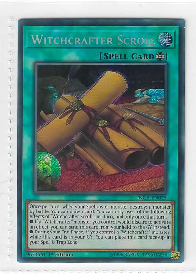 Yu-Gi-Oh! Witchcrafter Scroll Secret Rare 1st Edition INCH-EN025