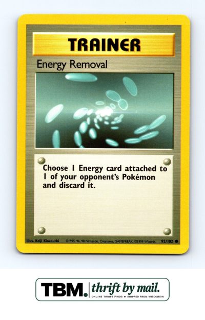 1999 Pokemon Base Set #092/102 Energy Removal