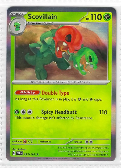Scovillain Holo 025/197 Obsidian Flames Pokémon TCG Card