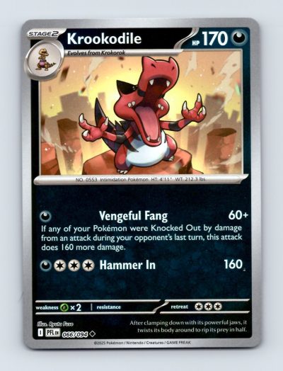 Pokemon Krookodile Holo Card Phantasmal Flames #066/094 Stage 2 Excellent