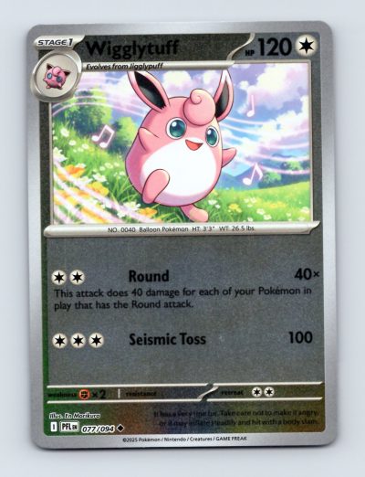 Wigglytuff 077/094 Foil Phantasmal Flames PFL Pokemon TCG Card - Excellent