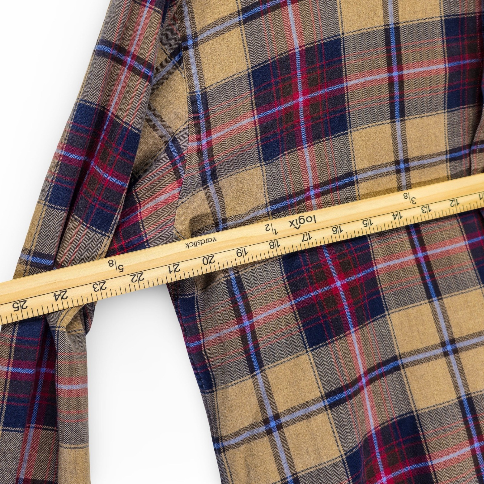 Tommy Hilfiger Plaid Button Down Shirt Mens Size Medium Mustard Yellow Excellent - Image 6