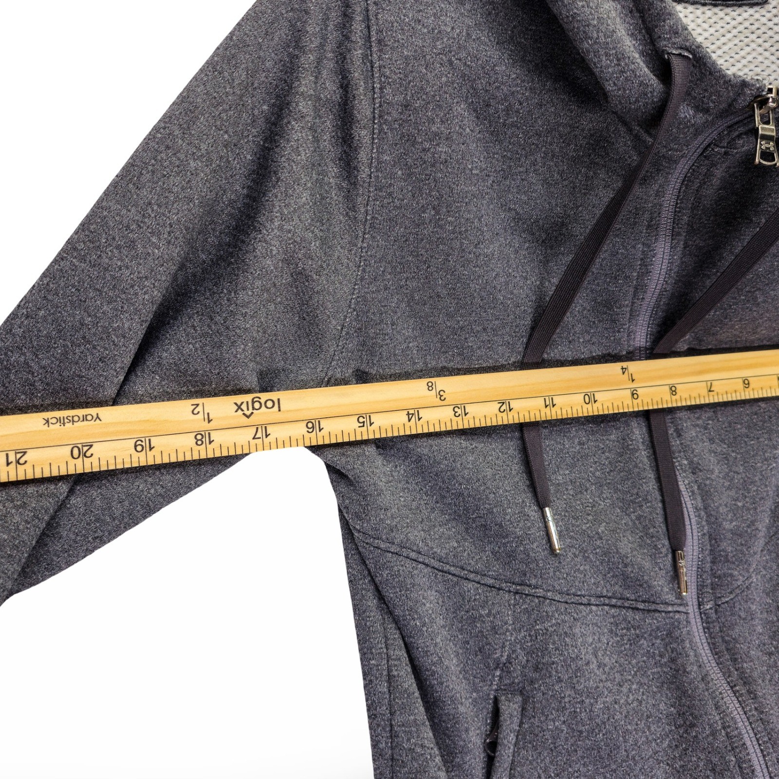 Under Armour ColdGear Hoodie Women Size M Gray Full Zip Excellent - Image 6