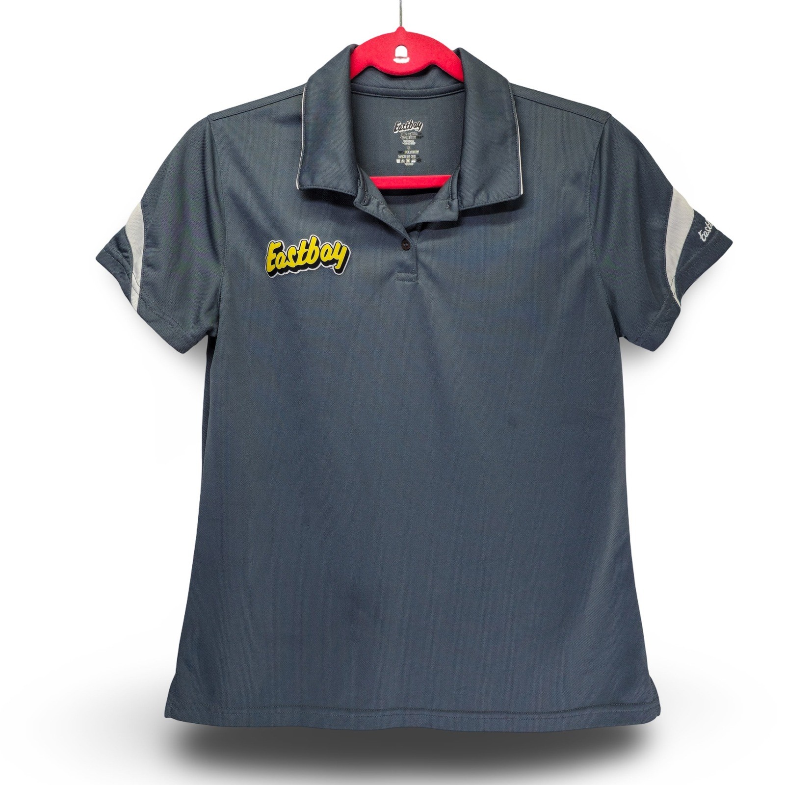 Eastbay Polo Shirt Womens Small Gray Performance Mesh Athletic Short Sleeve EX