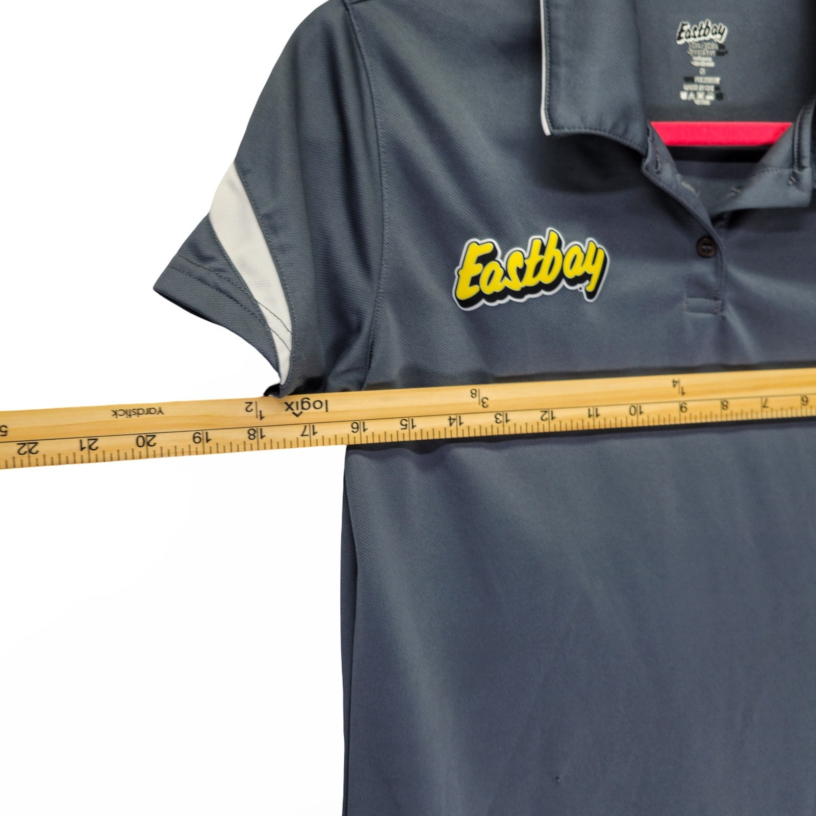 Eastbay Polo Shirt Womens Small Gray Performance Mesh Athletic Short Sleeve EX - Image 6