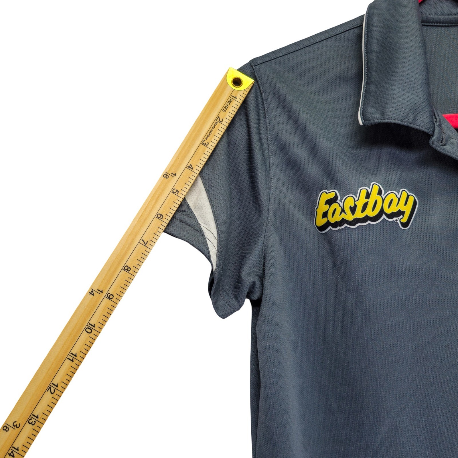 Eastbay Polo Shirt Womens Small Gray Performance Mesh Athletic Short Sleeve EX - Image 7