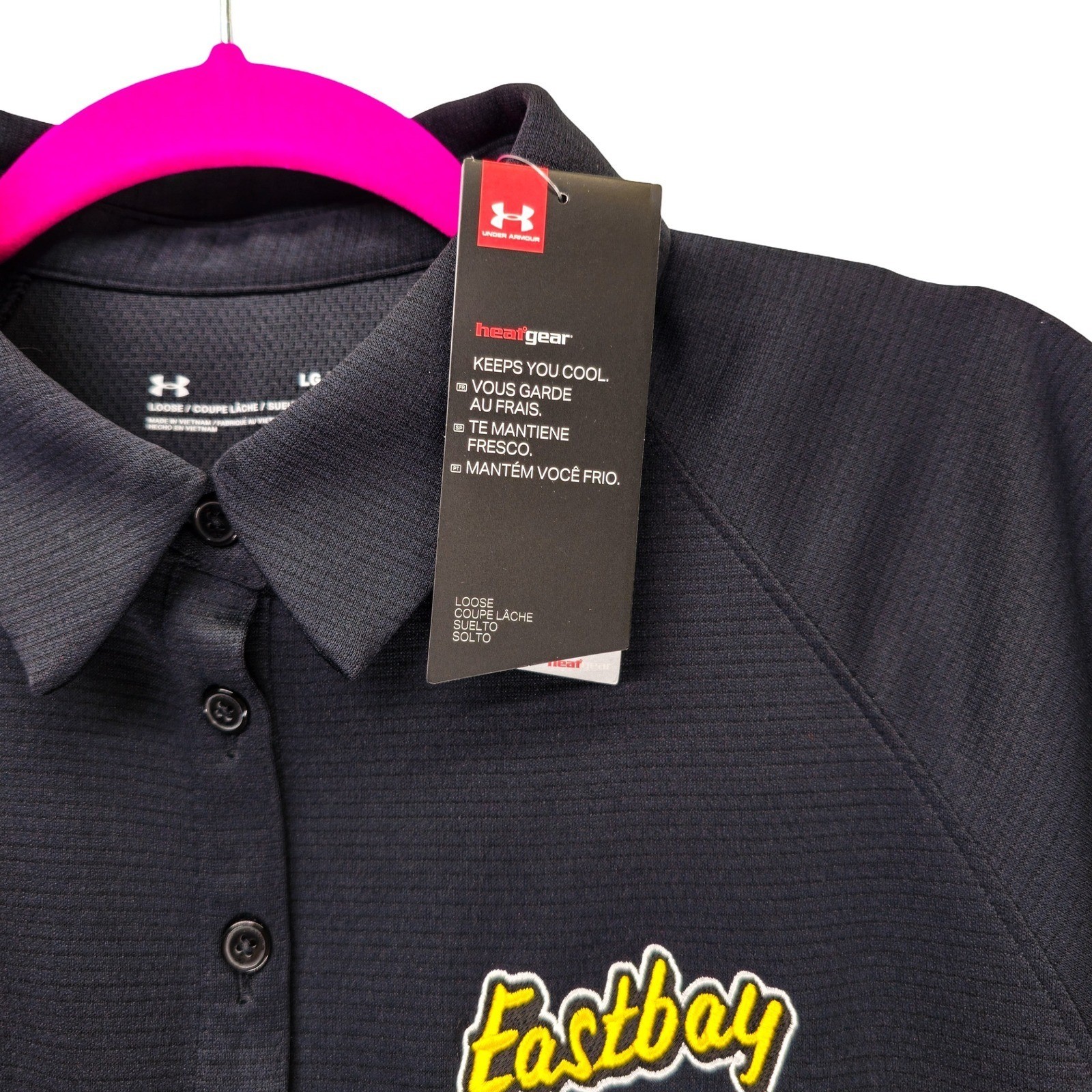 Under Armour Eastbay Polo Shirt Womens Large Navy Blue New - Image 3