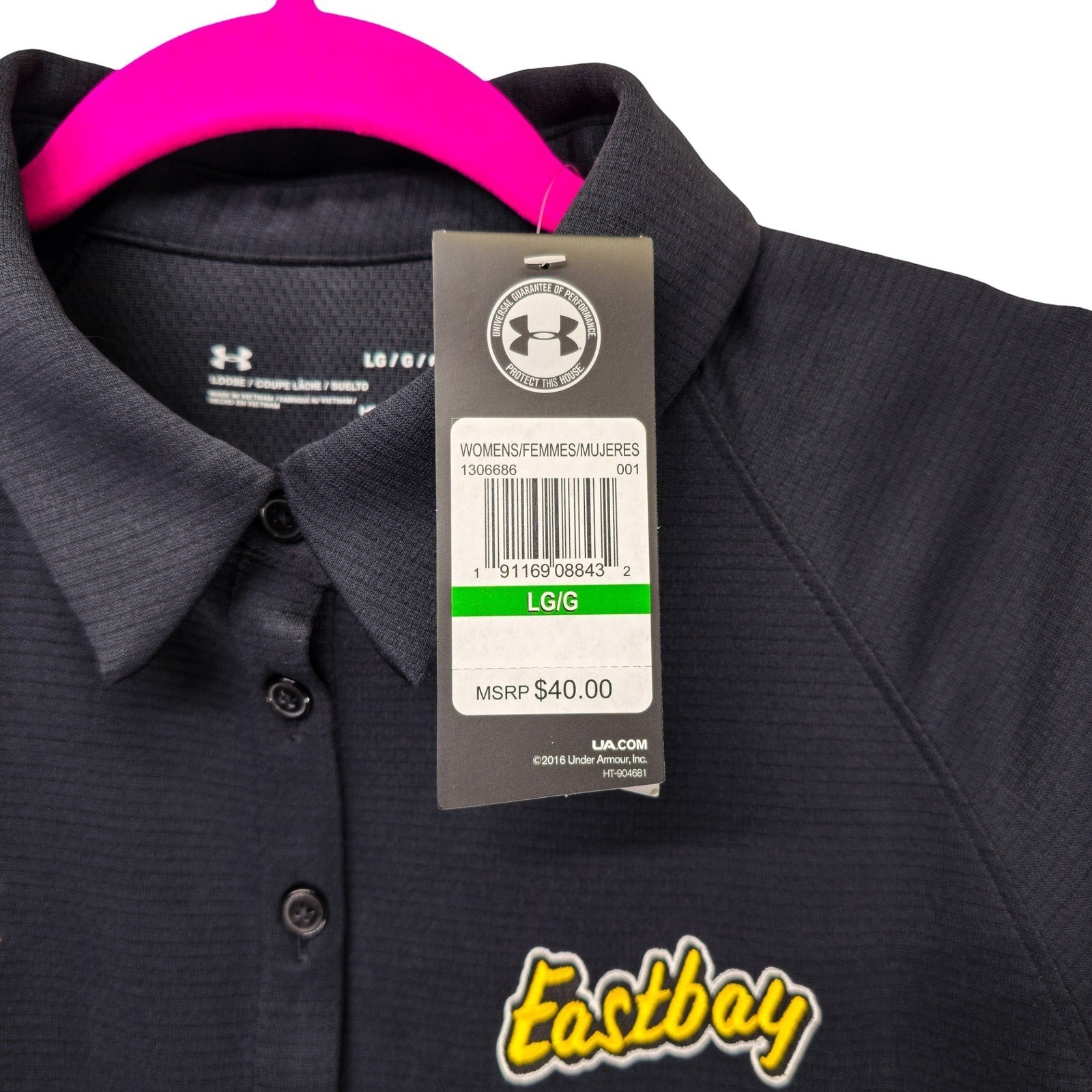Under Armour Eastbay Polo Shirt Womens Large Navy Blue New - Image 4