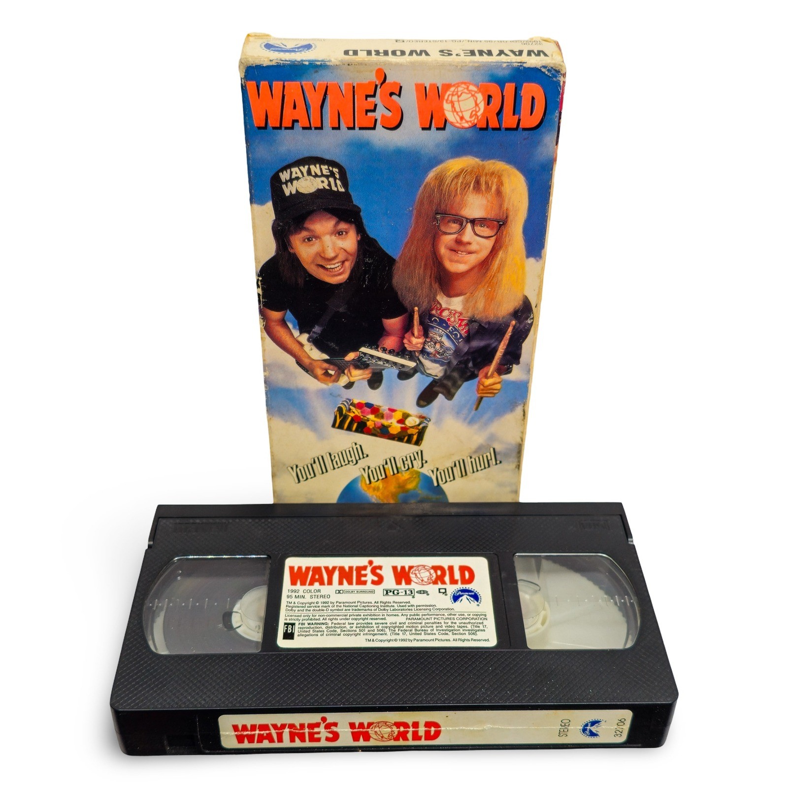 Paramount Wayne's World VHS Movie NTSC 1992 Color PG-13 Comedy Mike Myers Good