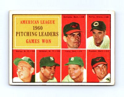 1961 Topps #48 American League 1960 Pitching Leaders Games Won Perry Ditmar