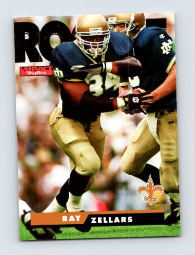 Ray Zellars 1995 SkyBox Impact RC Football Card #192 Notre Dame