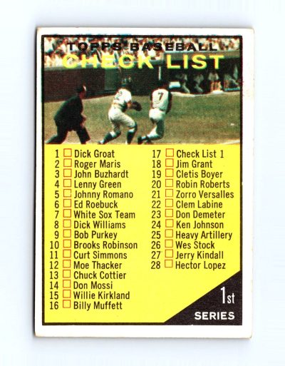 1961 Topps #17 1st Series Checklist: 1-88