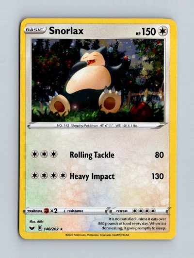 SWSH01: Sword & Shield Base Set #140/202 Snorlax Holo