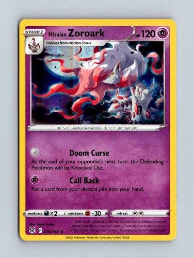 SWSH11: Lost Origin #076/196 Hisuian Zoroark Holo