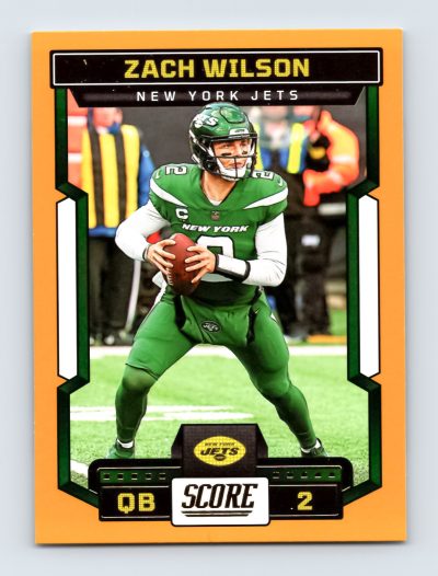 2023 Score Zach Wilson #288 Gold New York Jets NFL Football Card EXCELLENT