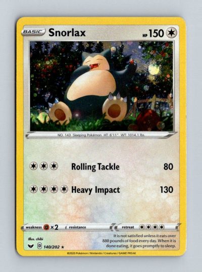 SWSH01: Sword & Shield Base Set #140/202 Snorlax Holo