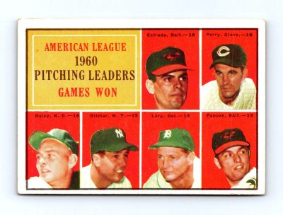 1961 Topps #48 American League 1960 Pitching Leaders Games Won Perry Ditmar