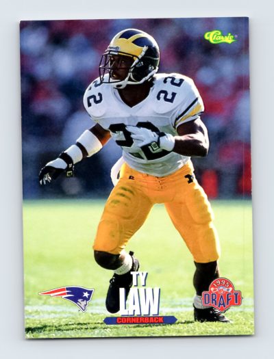 1995 Classic NFL Rookies #23 Ty Law Patriots Cornerback RC - EXCELLENT