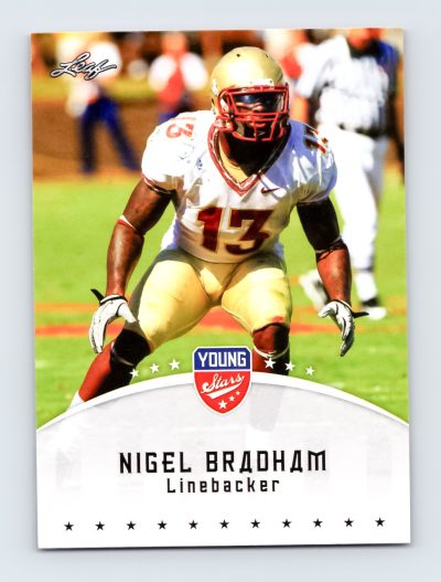 2012 Leaf Young Stars #69 Nigel Bradham Rookie Football Card Eagles EXCELLENT