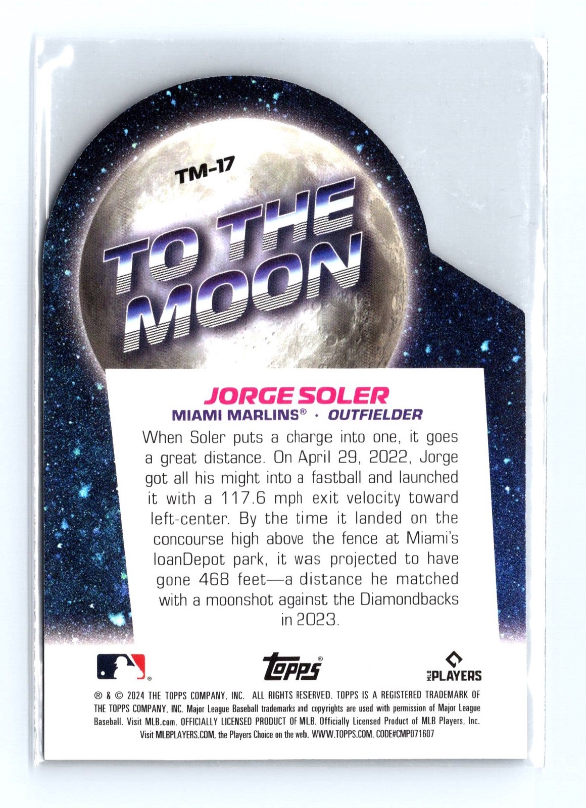 2024 Topps Big League #TM-17 Jorge Soler To the Moon Die Cuts - Image 2