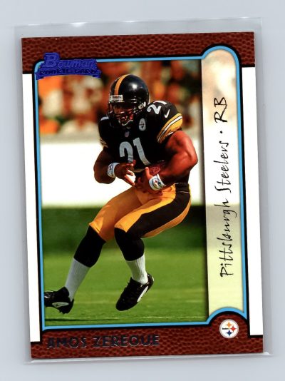 1999 Bowman #170 Amos Zereoue Pittsburgh Steelers Rookie Card Excellent
