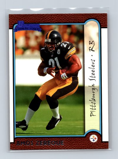 1999 Bowman #170 Amos Zereoue Pittsburgh Steelers Rookie Card Excellent
