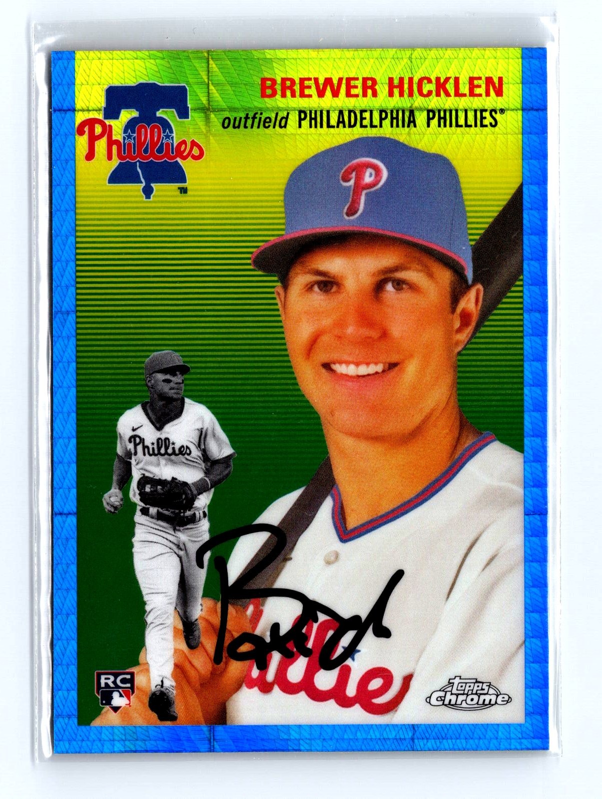2023 Topps Chrome Platinum Anniversary #128 Brewer Hicklen Blue Prism Refractors