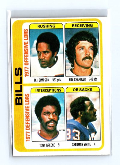 1978 Topps #503 O.J. Simpson / Bob Chandler / Tony Greene / Sherman White TL, CL