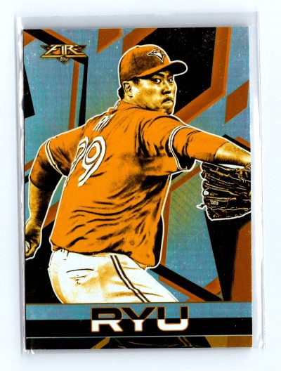 2021 Topps Fire #117 Hyun-Jin Ryu Gold Minted