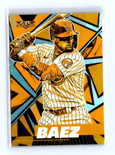 2021 Topps Fire #15 Javier Baez Gold Minted