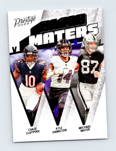2023 Panini Prestige Playmakers Claypool Hamilton Mayer Football Card