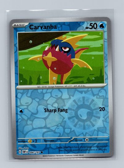 SV03: Obsidian Flames #046/197 Carvanha Holo
